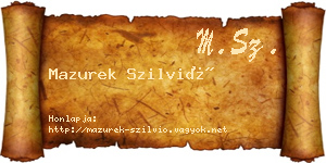 Mazurek Szilvió névjegykártya